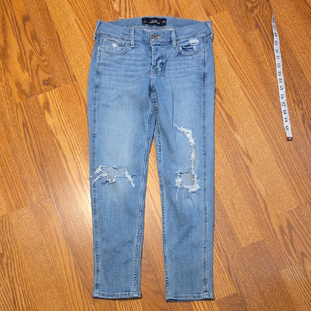 Hollister Blue Skinny Distressed Jeans